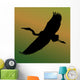 Heron Bird Silhouette Wall Mural