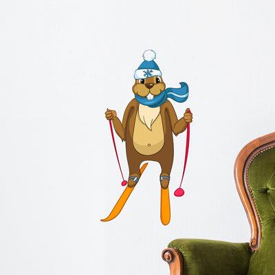 Beaver Crees Look for Wall Decal shown on a wall