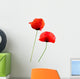 Two Poppies White Wall Decal