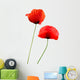 Two Poppies White Wall Decal