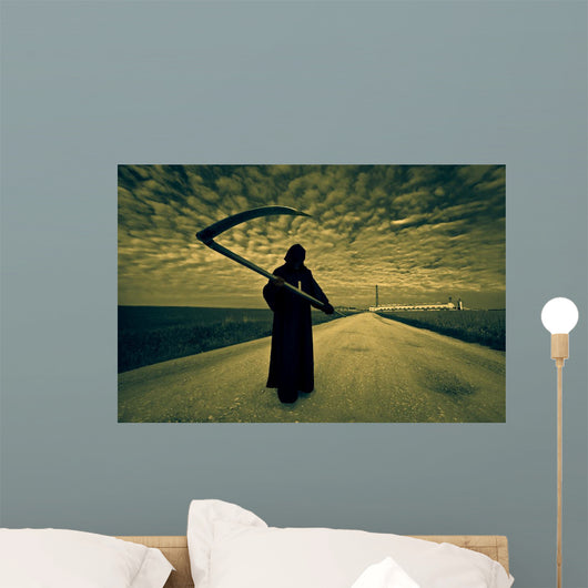 Grim Reaper on the road Wall Mural