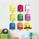 Collection of Ice Cream Popsicle Characters Wall Decal