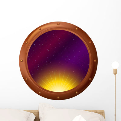 Sun and Space Window shown on a wall