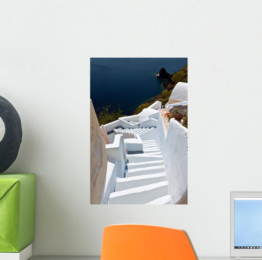 Santorini Island and Fira Village in Greece Wall Mural