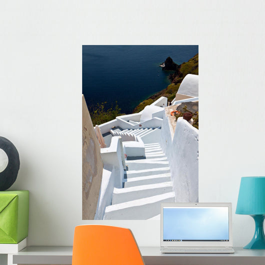 Santorini Island and Fira Village in Greece Wall Mural