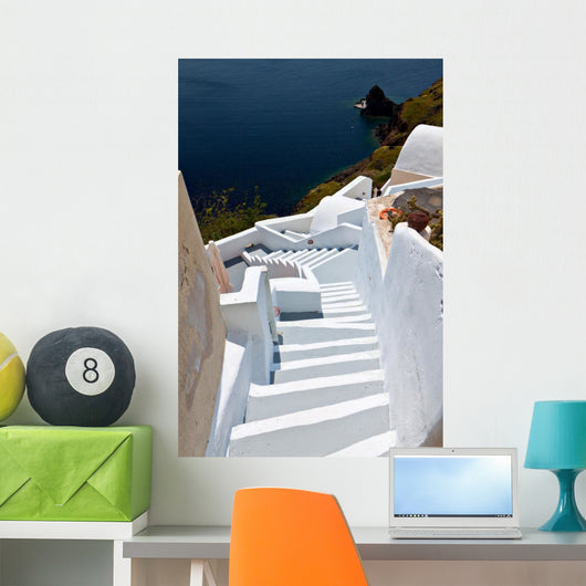 Santorini Island and Fira Village in Greece Wall Mural