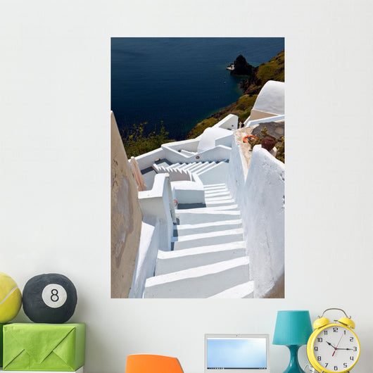 Santorini Island and Fira Village in Greece Wall Mural