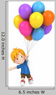 Floating Kid with Balloons Wall Decal