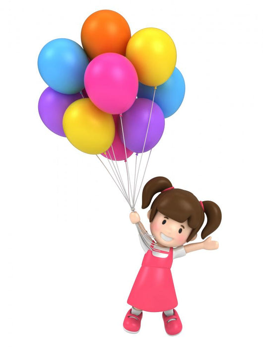 Floating Kid with Balloons Wall Decal