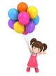 Floating Kid with Balloons Wall Decal