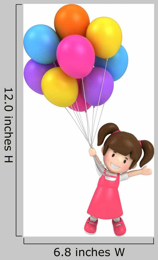 Floating Kid with Balloons Wall Decal