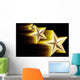 Gold 3D Shooting Stars Wall Decal