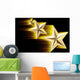 Gold 3D Shooting Stars Wall Decal
