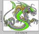 Green Robot Cyborg Dragon