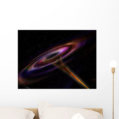 Wormhole Outer Space Wall Mural shown on a wall
