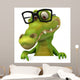 Crocodile and Glasses Wall Decal