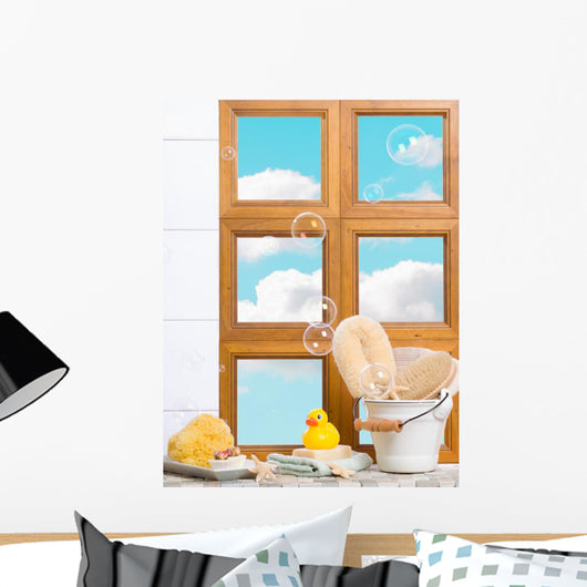 Bathroom Window Wall Mural