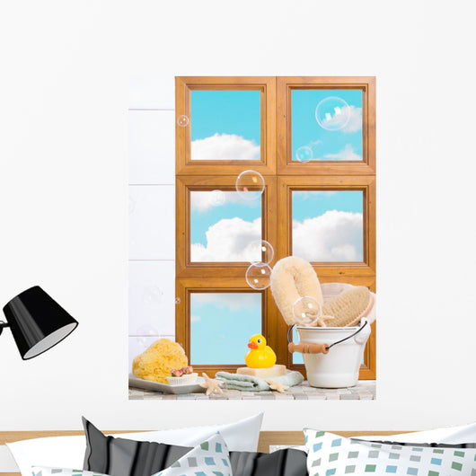 Bathroom Window Wall Mural