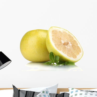 Pomelo or Chinese Grapefruit Wall Decal shown on a wall