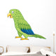 Green parrot cartoon Wall Decal
