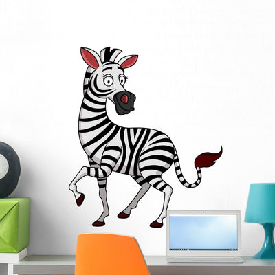 Zebra Cartoon Wall Decal shown on a wall