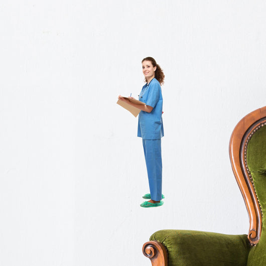 A full-length portrait of a female doctor Wall Decal