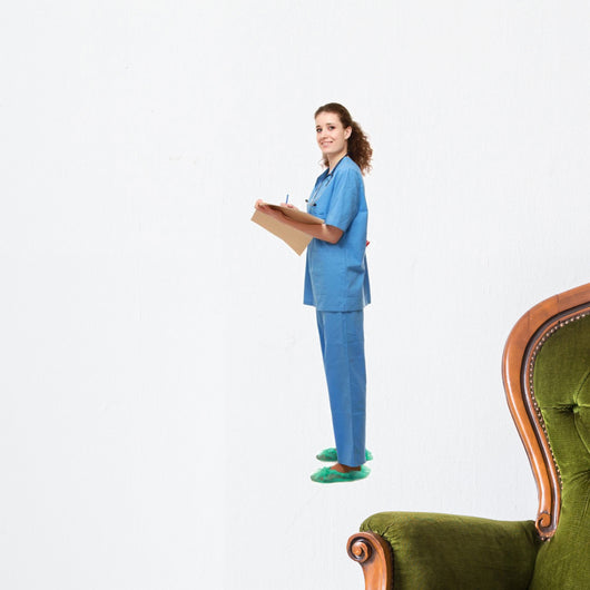 A full-length portrait of a female doctor Wall Decal