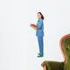 A full-length portrait of a female doctor Wall Decal
