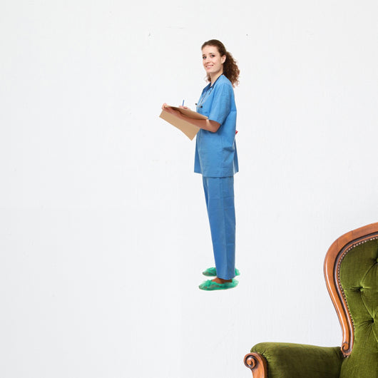 A full-length portrait of a female doctor Wall Decal