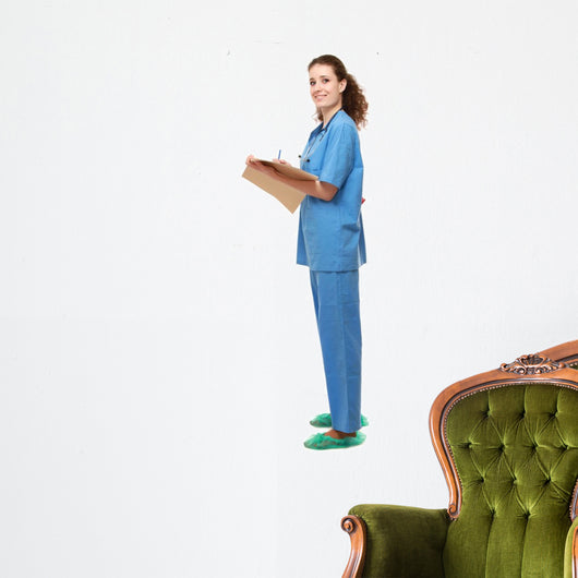 A full-length portrait of a female doctor Wall Decal