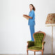 A full-length portrait of a female doctor Wall Decal