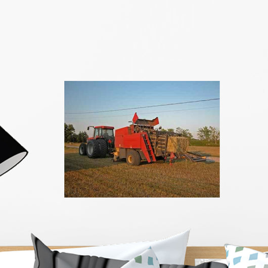 Tractor and Hay Baler Wall Decal