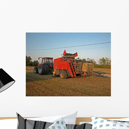 Tractor and Hay Baler Wall Decal