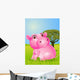 Funny Pink Hippo Wall Mural