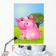 Funny Pink Hippo Wall Mural