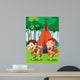 Monkeys Camping Wall Mural