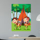 Monkeys Camping Wall Mural
