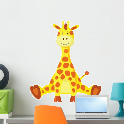 Kid Giraffe shown on a wall