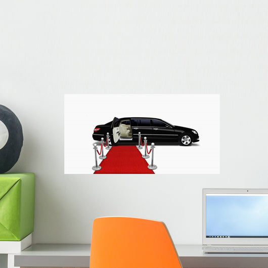 black limo and red carpet Wall Decal
