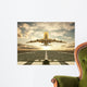 Airplane Taking off Sunset Wall Mural