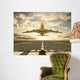 Airplane Taking off Sunset Wall Mural