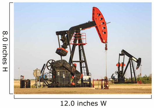 Oil well pump jacks at Bakken Oil Field near Estevan Wall Mural