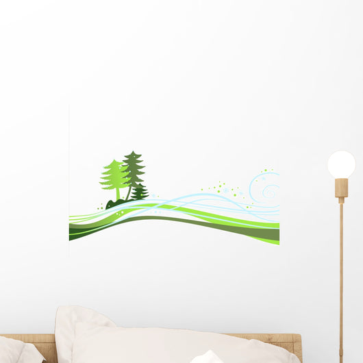 Sapins Hiver Wall Mural