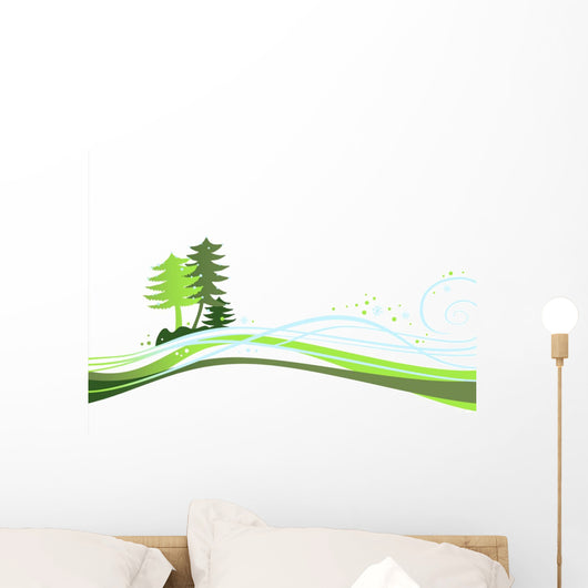 Sapins Hiver Wall Mural