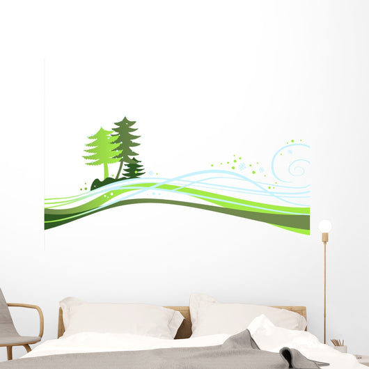 Sapins Hiver Wall Mural
