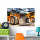 Bulldozer at construction yard Wall Mural