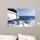 Speed sailing yacht in the sea Wall Mural