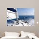 Speed sailing yacht in the sea Wall Mural