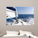 Speed sailing yacht in the sea Wall Mural