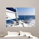 Speed sailing yacht in the sea Wall Mural